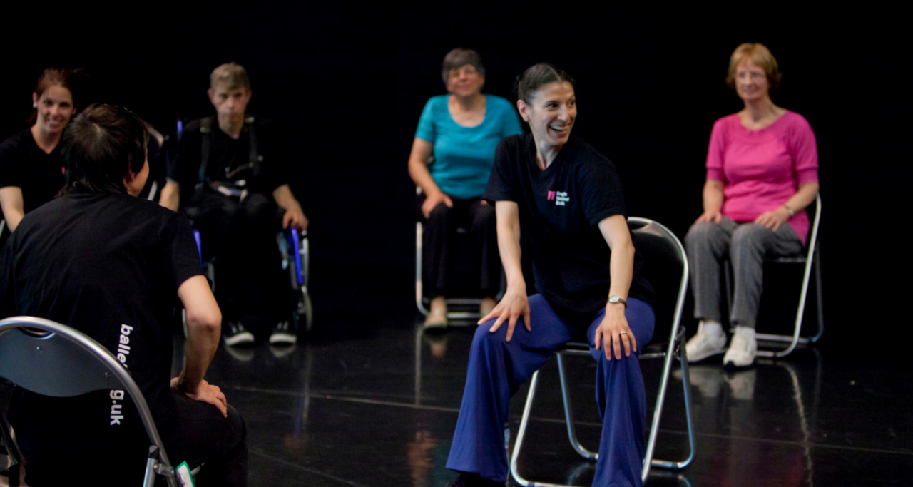 Yvette teaching a Dance for Parkinson's class