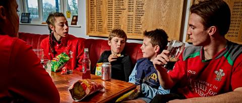 dancers in conversations 2 with young rugby players at a rugby club